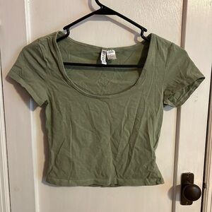 Divided Sage Green Crop Top